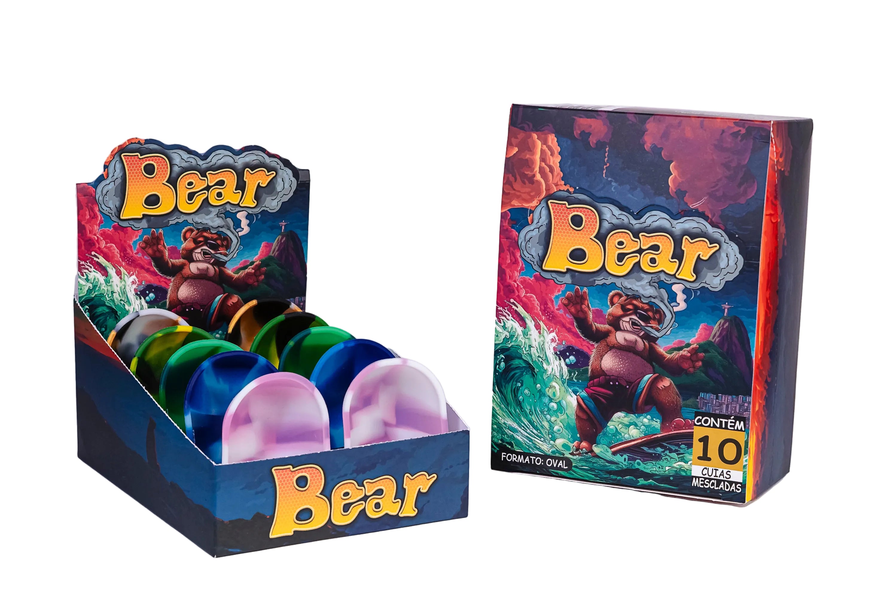 CUIA DE SILICONE MESCLADA BEAR - OVAL - DISPLAY C/10 UND