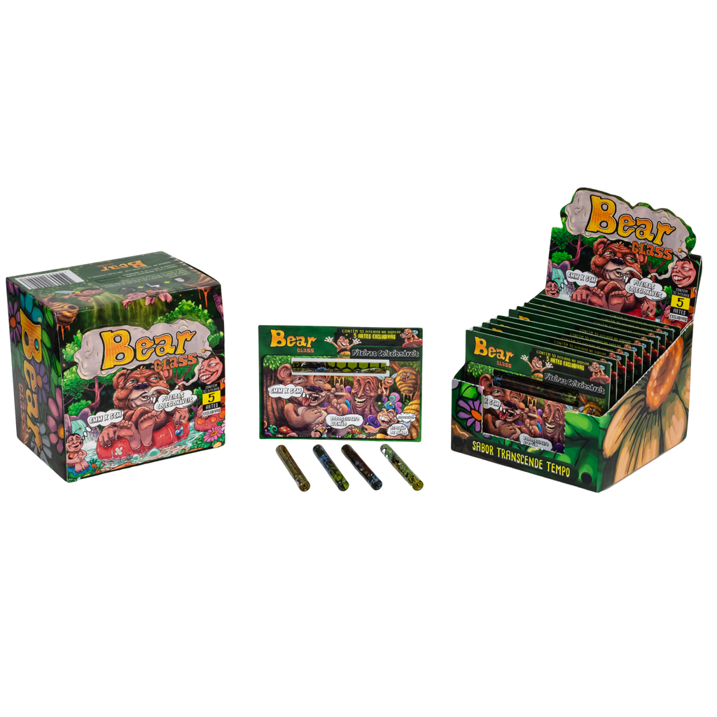 BEAR GLASS C/10 PITEIRA DE VIDRO - BOROSSILICATO - 6MM X 5CM