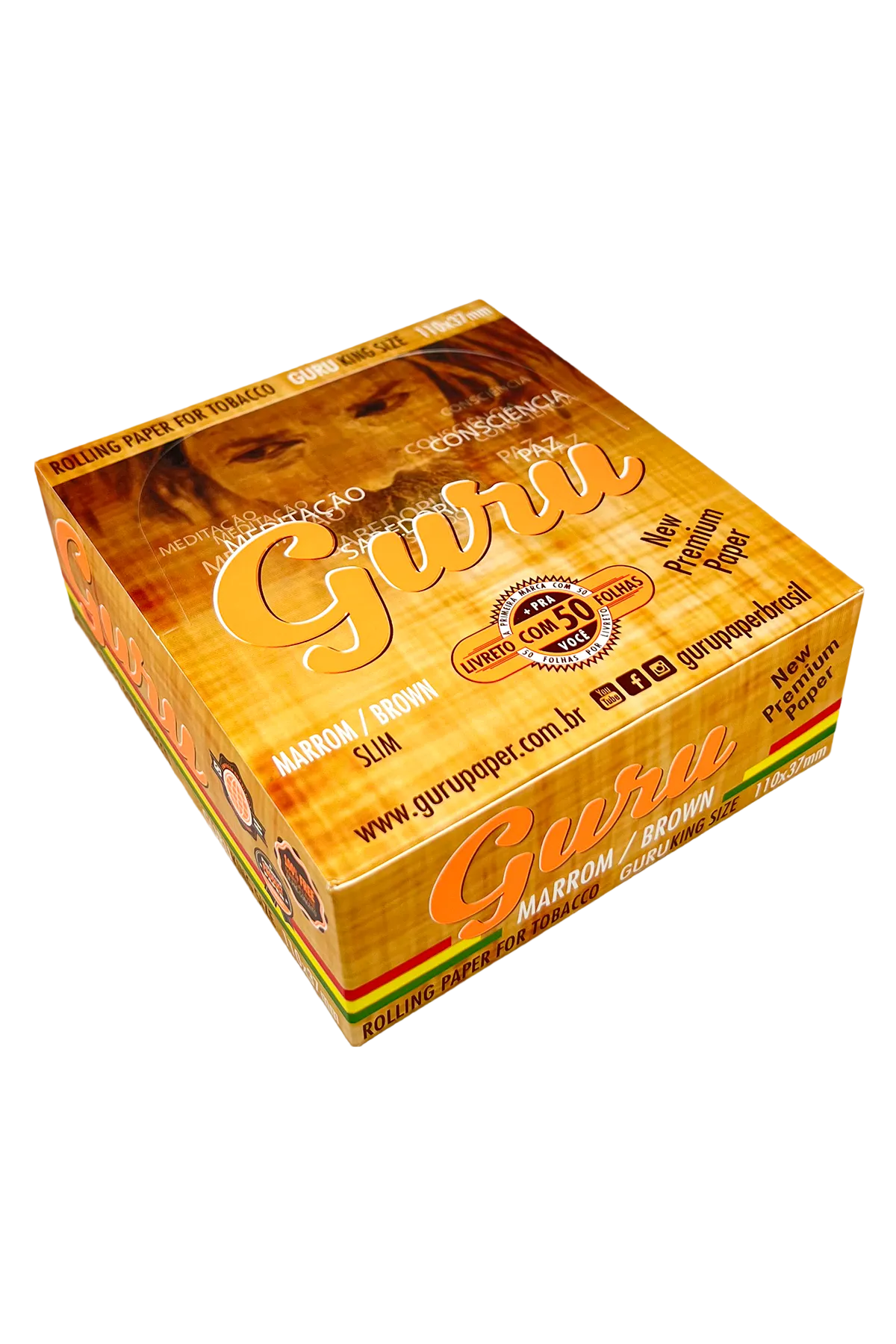 SEDA GURU BROWN KING SIZE - 110MM X 37MM - BROWN - C/50 LIVRETOS